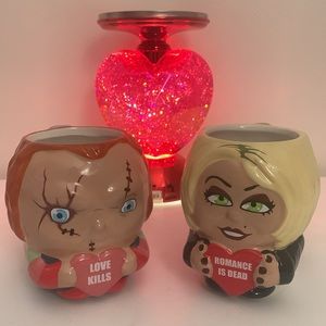 Valentine's Day Chucky and Chucky's Bride Set Of Mugs.